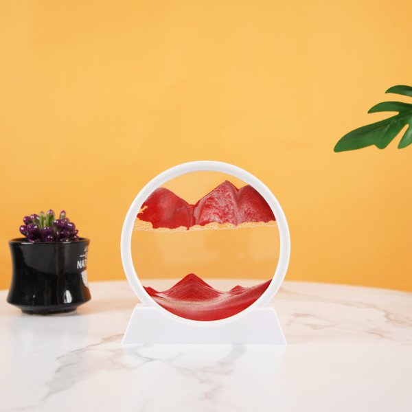 Round glass 3D hourglass sand art dynamic picture