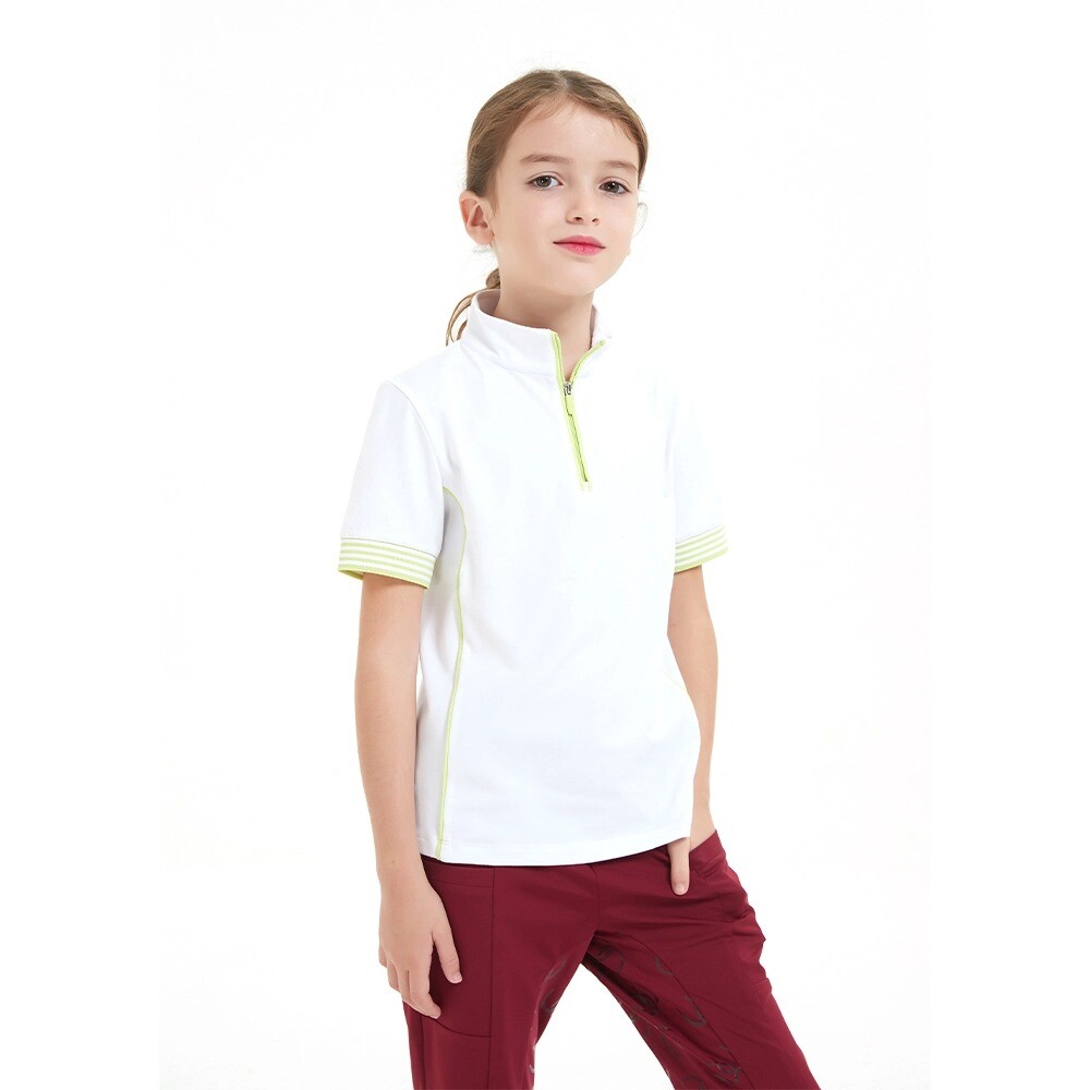Zipper Sport Short Sleeves Shirt Kids Equestrian Baselayer